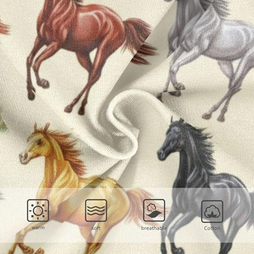 Fun Girls Underwear Toddlers 2t Cotton Girl Panties Cute Vintage Horses Beige Kids Briefs Undies3