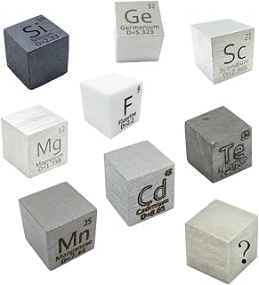 0.39" Element Cube Set 10mm Density Cubes for Periodic Table Collection Up to 99.99% Purity (0.39", 9-05)