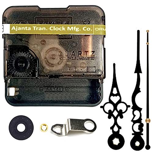 Image of QEWINOX Combo of Ajanta Mfg. Battery Operated Plastic Ticking Wall Clock Movement Machine with Hands (Made in India 100%) (Black 5)