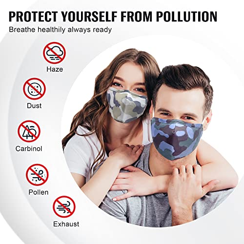 Xdx Masks Reusable, Camo Face Masks Washable With Adjustable Ear Loops, Reusable Face Masks For Men, Women - Medium Size-6 Pack #TOP2