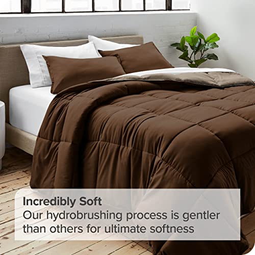 Bare Home Twin/Twin Extra Long Comforter - Reversible Colors - Goose Down Alternative - Ultra-Soft - Premium 1800 Series - All Season Warmth - Bedding Comforter (Twin/Twin Xl, Cocoa/Taupe) #TOP1
