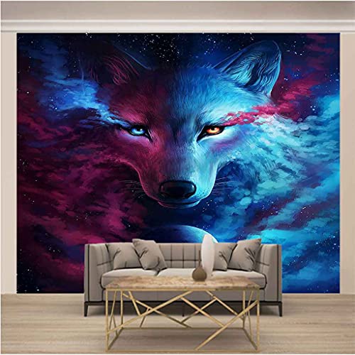Poster mural personnalisé loup abstrait effet 3D premium - 3