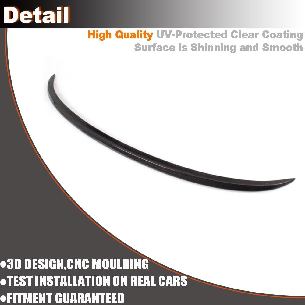 Trunk Spoiler for BMW 3 Series E90 M3 Sedan 2008-2012 & E90 Sedan 2006-2011 325I 328I 330I 335I Fiberglass Matte Black Rear Boot Lid Highkick Spoiler Wing Lip Factory Outlet