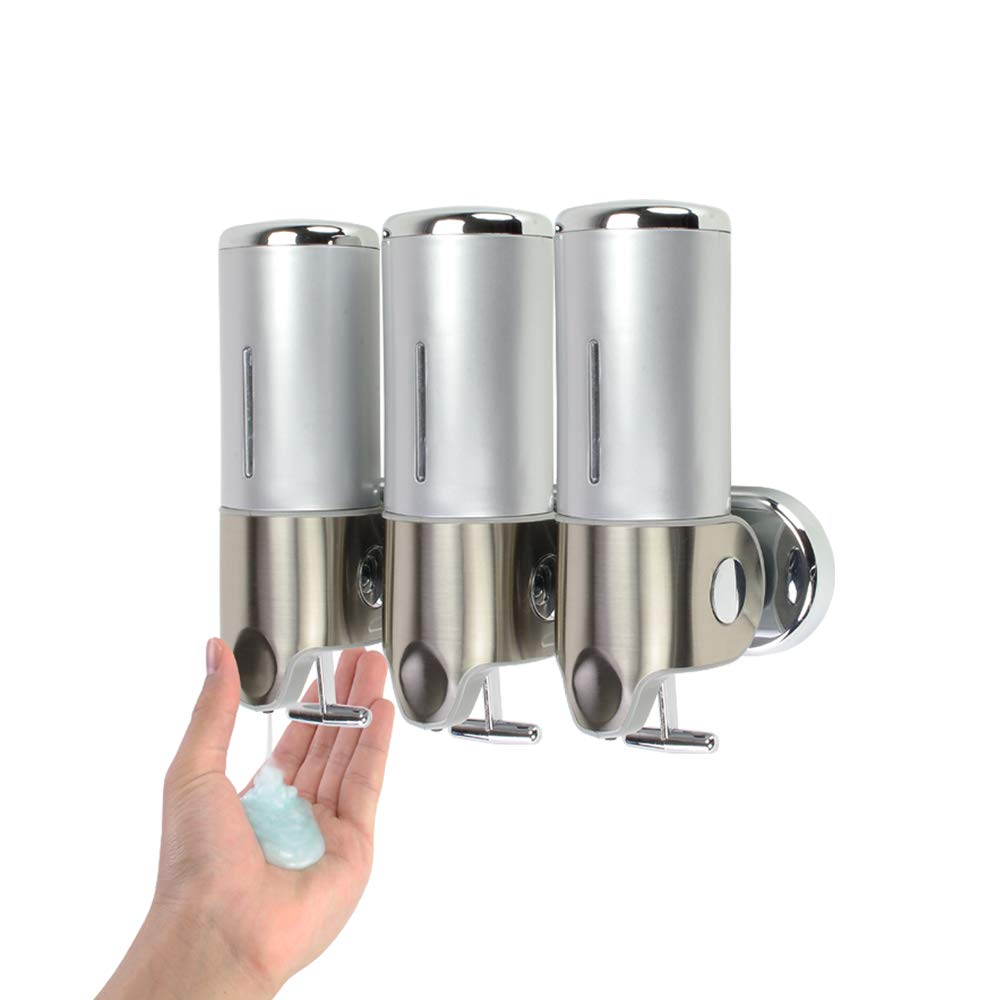 Amazon｜シャンプー ディスペンサー 壁掛け 3連式 大容量 500ml 鍵付き