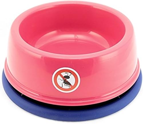 4UtoShop DYL - Tazón de plástico para mascotas sin hormigas con goma antideslizante y diseño único, foso adecuado para cachorros, perros y gatos de