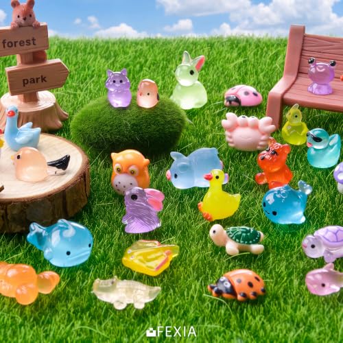 Image of FEXIA 140PCS Mini Resin Animal Figurines Tiny Animals for Fairy Garden | Many Styles Mini Resin Animal Tiny Animal Figurines Bulk Set,for Fairy Garden, Micro Landscape, Aquarium & Crafts Decor