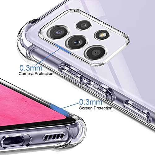 YisrLery Case Compatible with Samsung Galaxy A33 5G Case shockproof and 2 Tempered Glass Screen Protector, Samsung A33 Cover with Camera Protection, Slim Soft TPU Anti-Scratch Silicone Clear Cover