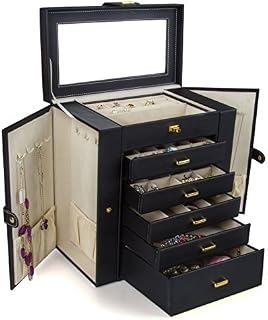 Kendal Huge Leather Jewelry Box/Case/Storage LJC-SHD5BK (Black)