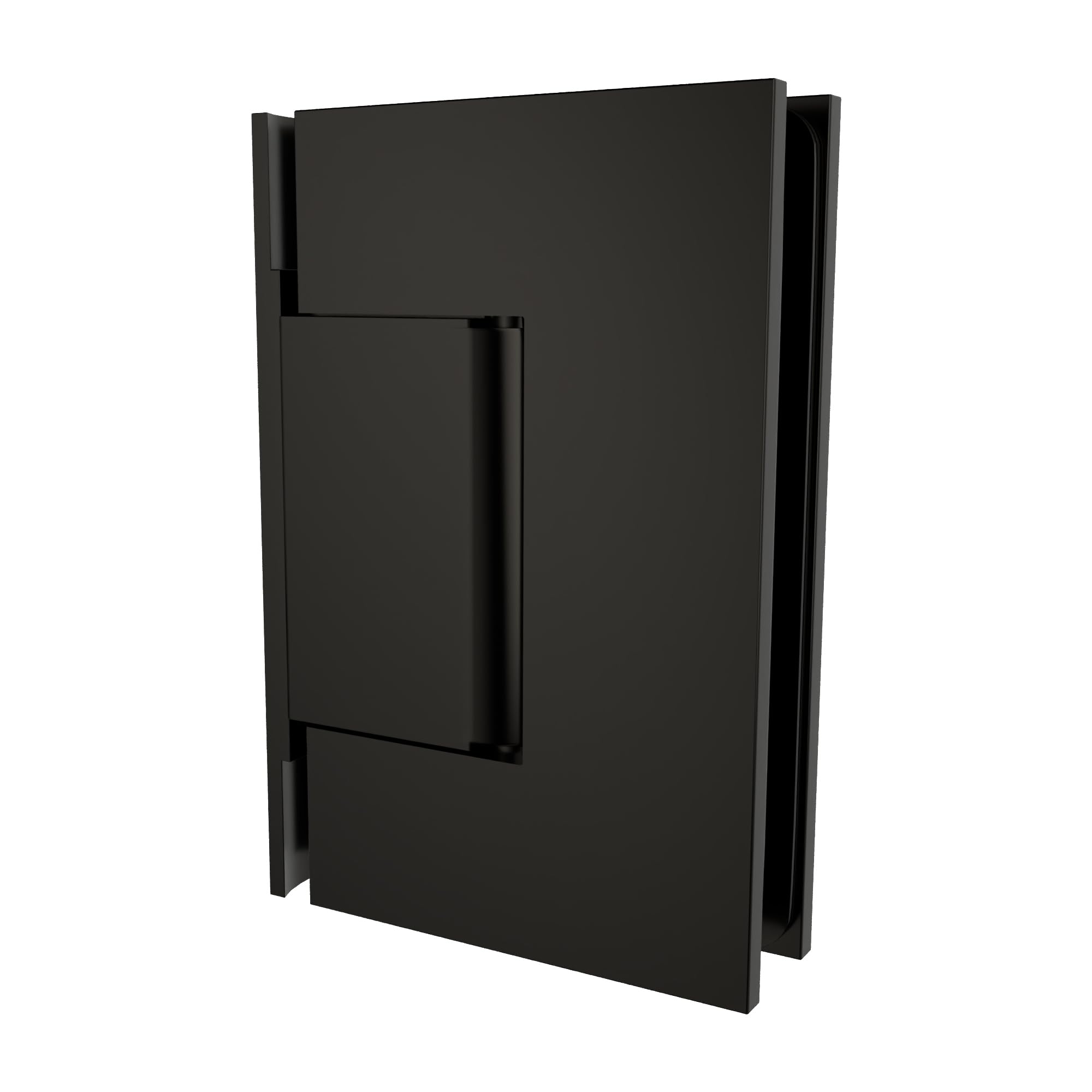 Brixwell Wall Mount Offset Back Plate Hinge, Brass, Oil Rubbed Bronze Finish, 4" Height x 2-5/16" Width, Self-Centering 90 Degree in and Out Swing for 3/8" to 1/2" Glazing Thickness Shower Doors