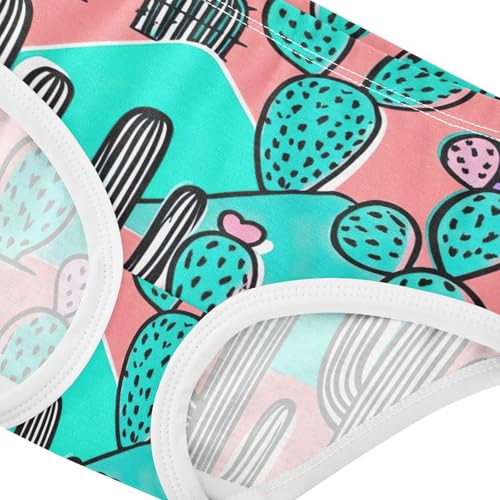 Green Cactus Cute Panties Girl Toddler Underwear Custom Cotton Animals Kids Briefs Undies 2t4