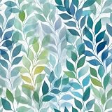 FLFK Papel de parede removível com impressão botânica descasque e cole 40,6 cm x 325,1 cm Papel de parede em aquarela verde e azul-petróleo para quarto, prateleira, armário, gavetas, bancadas
