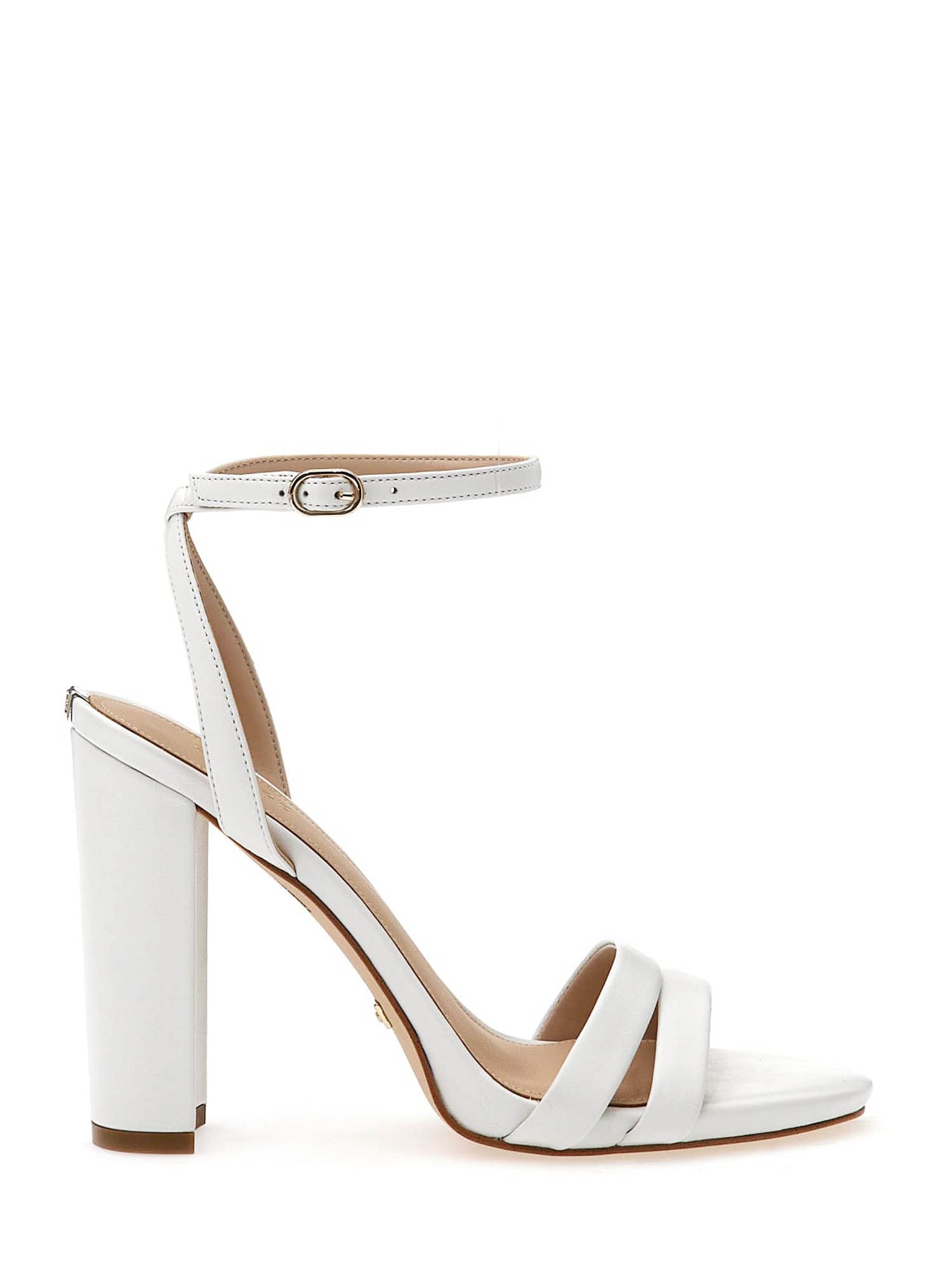 GUESS Sandalia tacón Mujer Blanco Fl6fyn lea03