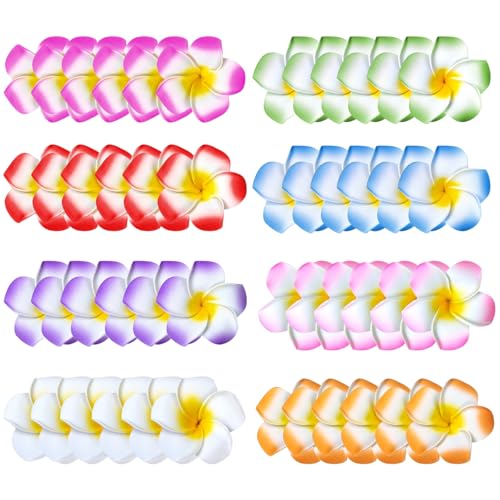 Set de 48 pinzas para cabello con flores hawaianas miniatura 1