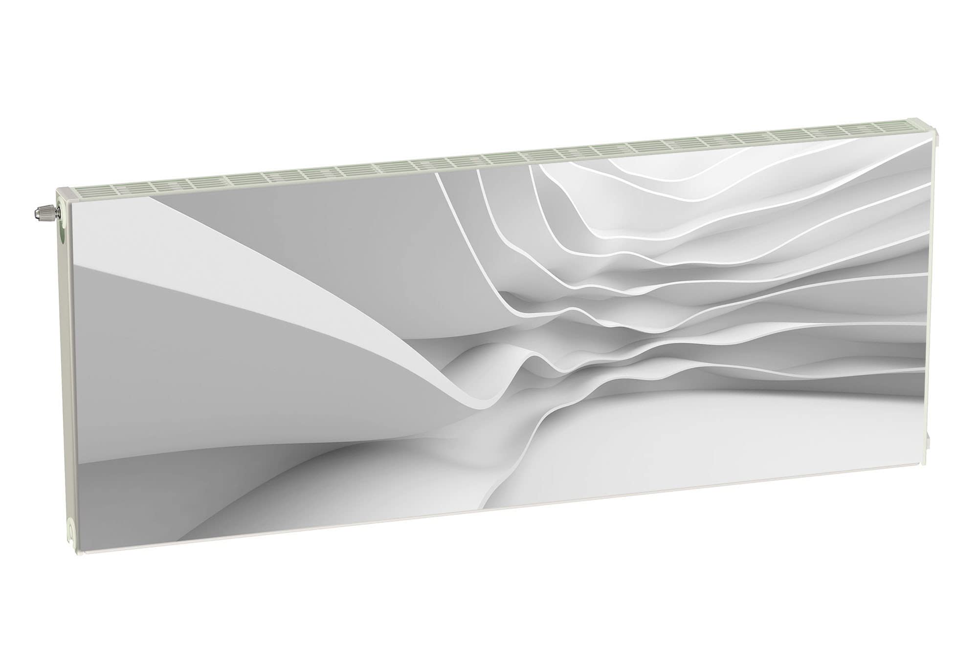 Magnet Heizkörperverkleidung Heizkörperabdeckung Weiß Abstrakt 160x60 cm Heizung Abdeckung Verkleidung Magnetische Abdeckmatte Kühlschrank aus Einem Flexiblen Magneten Digitaler Aufdruck