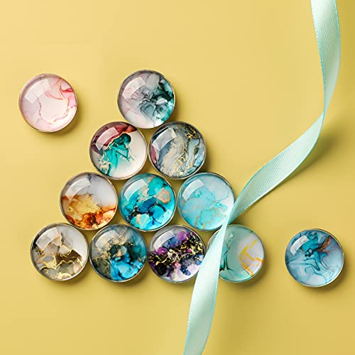 12Pcs Refrigerator Magnets, Crystal Glass Watercolor Style Pattern ,Fridge Magnets For Home Office Cabinets, Whiteboards, Photos,Party ,Holiday,Decorative Magnets Gift #TOP5