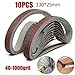 10-Pack Sanding Belts 25 x 330 mm for Angle Grinder — 40 to 1000 Grit Aluminum Oxide Abrasive Belts for Metal Polishing, Wood Grinding & Industrial Use(400#)