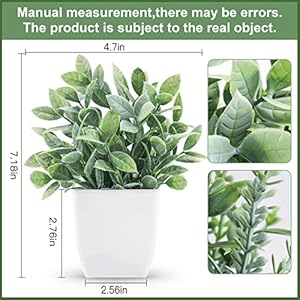 Der rose 2 pack fake plants small faux artificial small potted plants indoor for room home office farmhouse bathroom decor  urban country home decor
