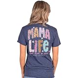 Simply Southern Groovy Mama Life - Adult T-Shirt (as1, Alpha, m, Regular, Regular) Blue