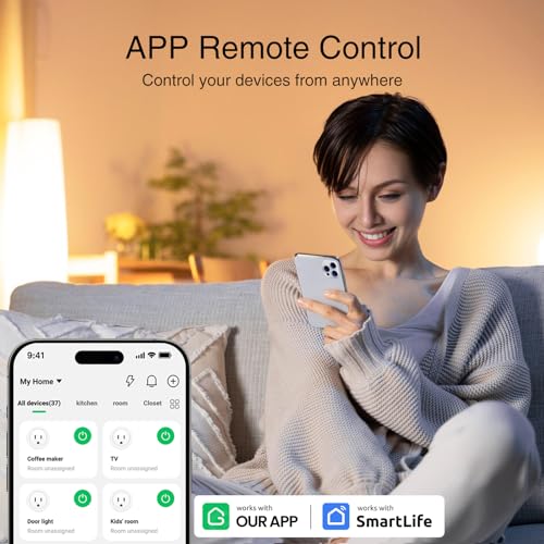 Ghome Smart WP3 Plug,Wifi Smart Plugs Compatible With Alexa And Google Home,Smart Wifi Outlet With Remote Control And Timer Function,2.4Ghz Wi-Fi Only,No Hub Required thumb #1