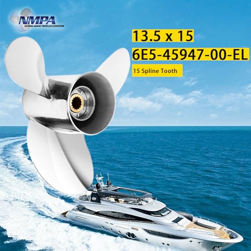 Image of VIF Boat Propeller with Yamaha Engines OEM Upgrade Stainless Steel Outboard Motors 60 /70 /75 /80 /85 /90 /100 /115 HP 15 Tooth, RH,14p 15p 17p 19p 21p