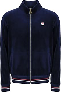 Fila Mens Falken Velour Retro Track Jacket - Navy - 4XL