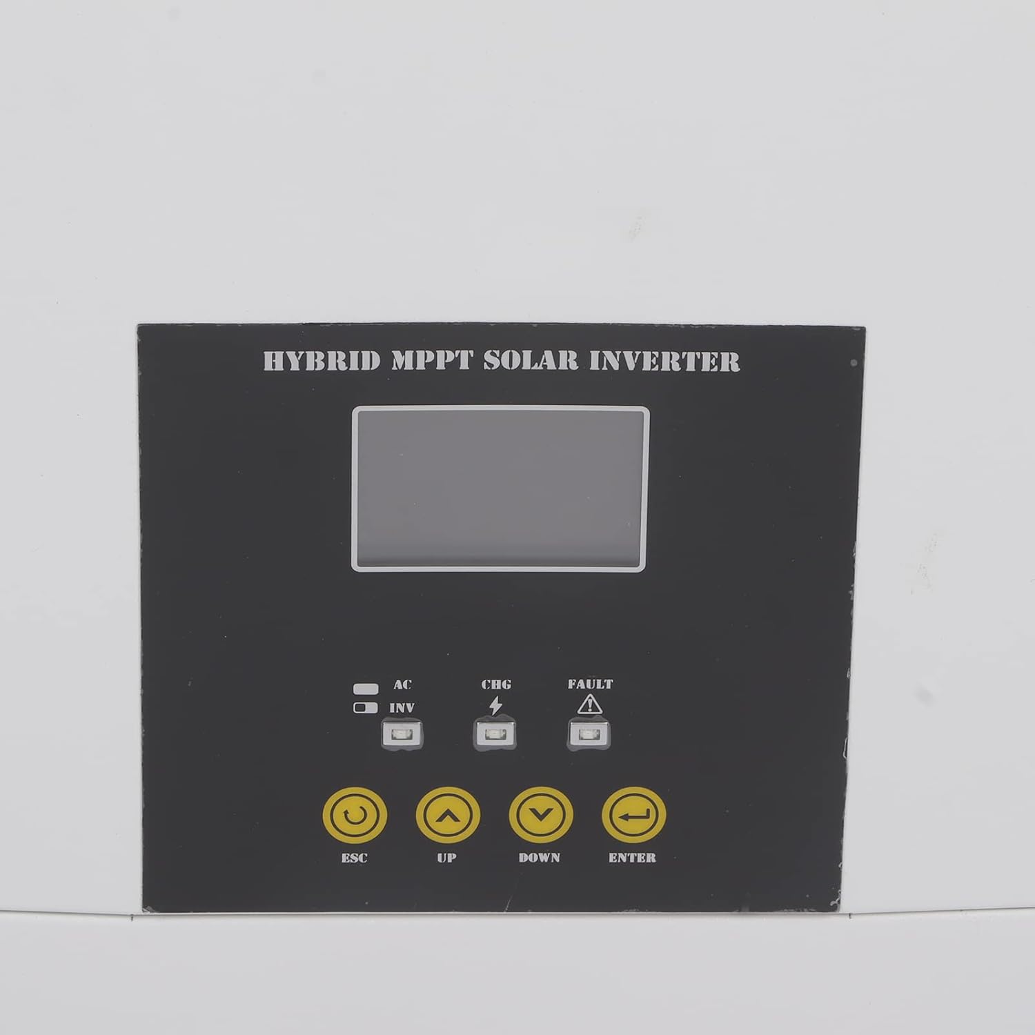 Close-up of the SAKO Hybrid Solar Inverter's control panel