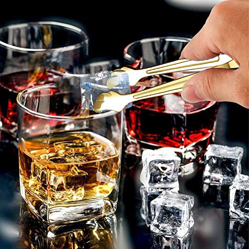 Miniatura 4 de Wubayi 6 Pinzas De Azúcar De Acero Inoxidable, Mini Pinzas Gruesas De Cocina Para Servir Hielo Para Fiestas, Alimentos, Bebidas, Café, Azúcar Dorado