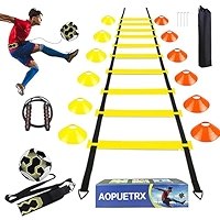 Football Ladder Agility Training Set (18ft Ladder 10 Cones