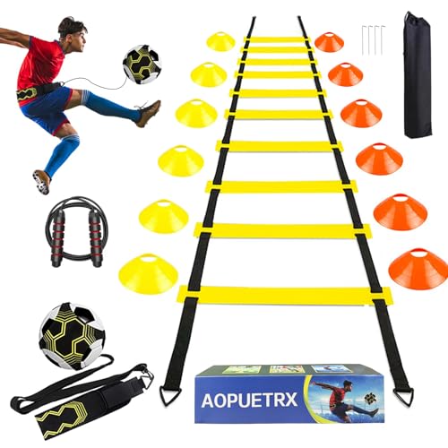 AOPUETRX 20FT Agility Soccer Ladder Training Equipment Set Football Gifts
