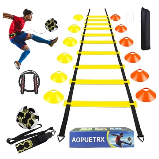 AOPUETRX Agility Ladder Soccer Training Equipment Kit, 20ft Speed Ladder