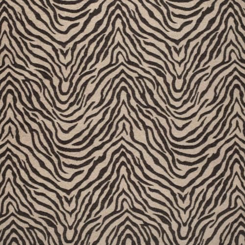 Black Animal Print Chenille Woven Pattern Upholstery Fabric by The Yard