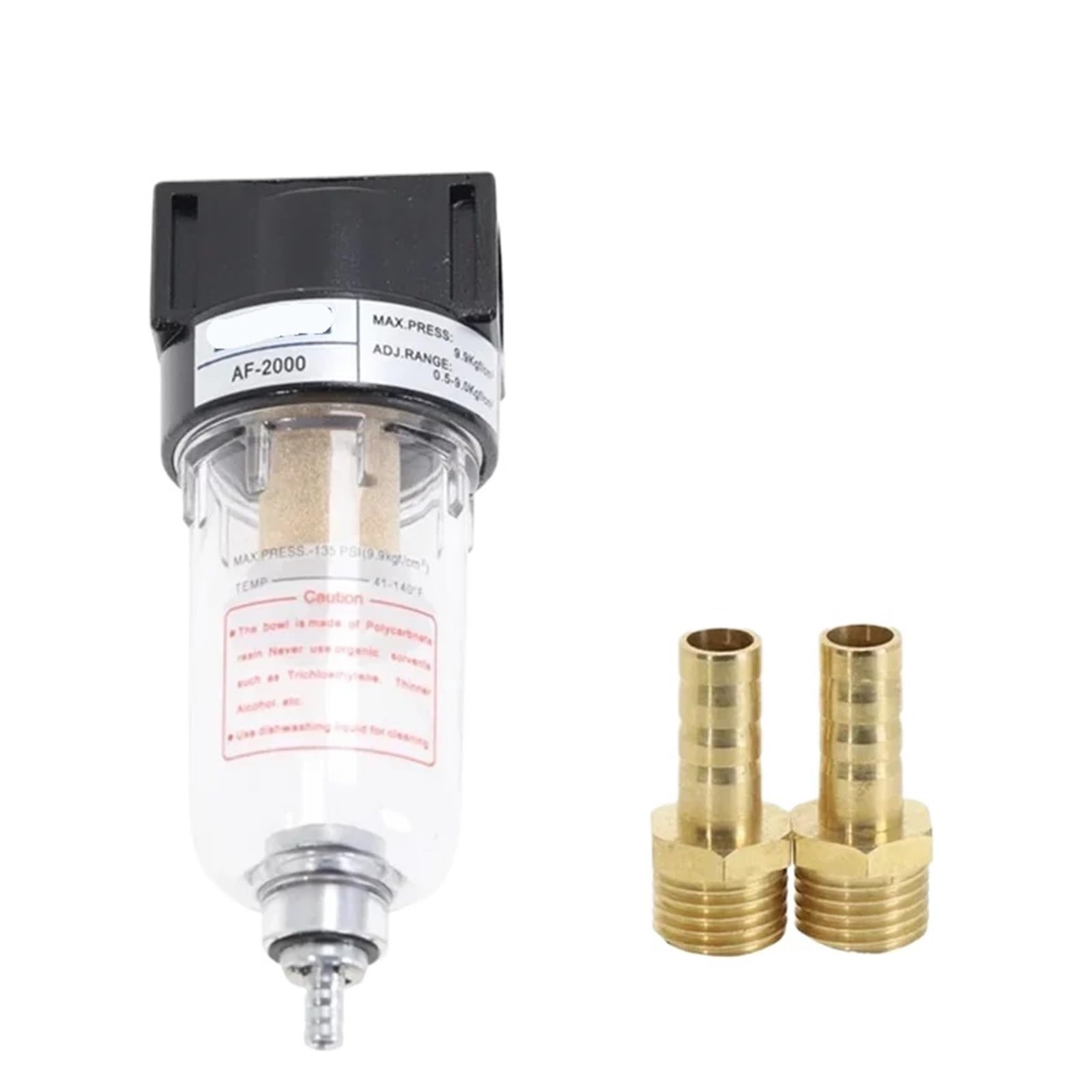 Filtro de aire AF2000 con separador de agua y aceite para compresor neumático de latón 5