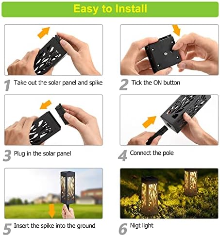 NUZEKY Solar Lights Outdoor Garden, Solar Stake Lights, Solar Powered Garden Lights IP65 Waterproof, 6 Pack Warm White Solar Ornament Lights for Garden, Lawn, Patio, Yard, Driveway
