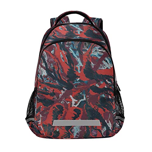 Sacs scolaires design rouge abstrait pour accompagner le quotidien des étudiants