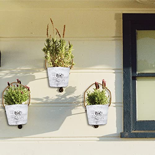 Jt Jupetory 4 Galvanized Metal Wall Planters Small Galvanized Buckets Wall Planter Retro Rustic Rustic Vase Planter Holder Suitable For Indoor Garden And Office Decoration Or Plant Flower Growing #TOP6