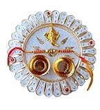 Plateau décoratif traditionnel fait à la main Rakhi Pooja Thali, parfait pour célébrer Raksha Bandhan.