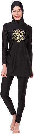 Womens Muslim Burkini 2-Pieces Swimsuit with Swimming Cap