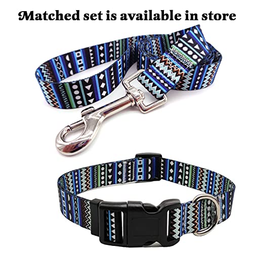 Mihqy Hundehalsband, Verstellbares, Weich & Komfort Hunde Halsband, Böhmisches, Blumen, geometrisches, Stammes Design, für Kleine, Mittlere und Große Hunde(Böhmisches Blau,M)