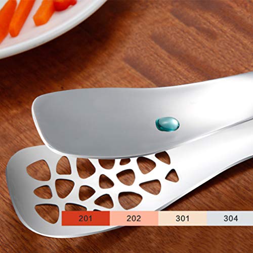 Pinças de cozinha de aço inoxidável UPKOCH para serviço pesado e vazado, para servir comida, bife, s