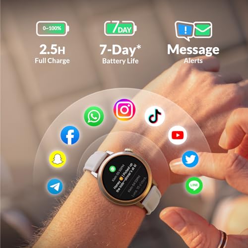 FANY Smart Watch for Women, 1.1'' AMOLED Ultra-Clear Display with Aluminum Case & Leather Band, Fitness Tracker with Sleep/Heart Rate/SpO2/ Breathing/Step Monitor, 110+ Exercise Modes for Android/iOS - image 2
