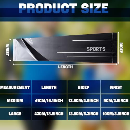 JenPen 4 Pair Arm Sleeves UV Cooling Sun Protection Arm Sleeves Sports Compression for Men to Cover Tattoo3