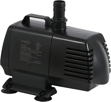 EcoPlus Eco 1267 Water Pump Fixed Flow Submersible Or Inline For Aquariums, Ponds, Fountains & Hydroponics - UL Listed, 1347 GPH, Black