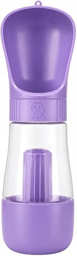Pet Travel Pal Portable Dog Water Bottle with Treat Dispenser 320ml | Foldable Drinking Bowl, Leak-Proof Lid, One-Handed Press Button, BPA-Free Material, Wrist Strap Included