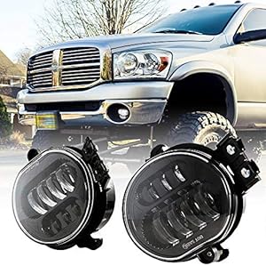 BICYACO New Version LED Fog Light for Dodge Ram 1500 2002-2008 Dodge Ram 2500/3500 Pickup Truck 2003 2004 2005 2006 2007 2008 2009 -1 Pair Black