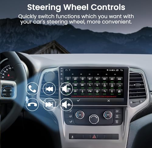 [8Core 4+32G] 5GWiFi Car Radio for Jeep Grand Cherokee 2011 2012 2013: 9.1" 1280x800 Touch Screen Stereo Replacement Wireless Carplay Android Auto GPS Bluetooth5.0 FM DSP SWC Mirror Link Backup Camera by Jingelsye - Image 8