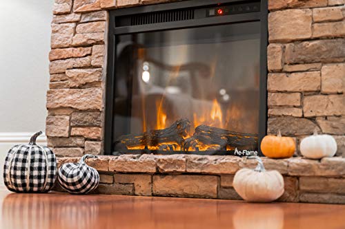 E-Flame Usa Kodiak Led Electric Fireplace Stove - Faux Wood And Stone Mantel - Remote - 3D Log And Fire #TOP4