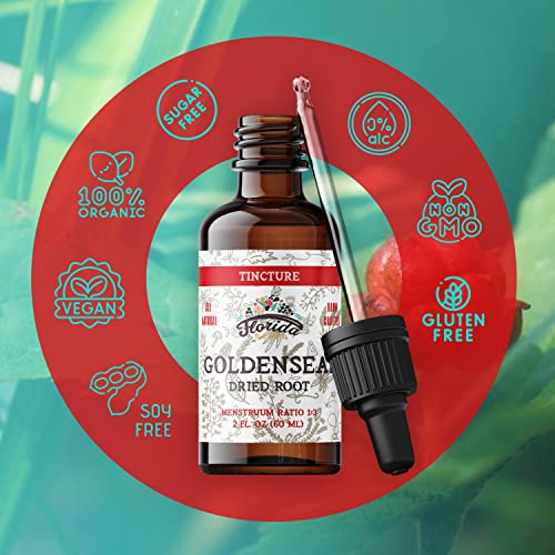 Goldenseal Root Tincture, Organic Goldenseal Extract (Hydrastis Canadensis) Health Supplement, 2 Oz, 680 Mg #TOP5
