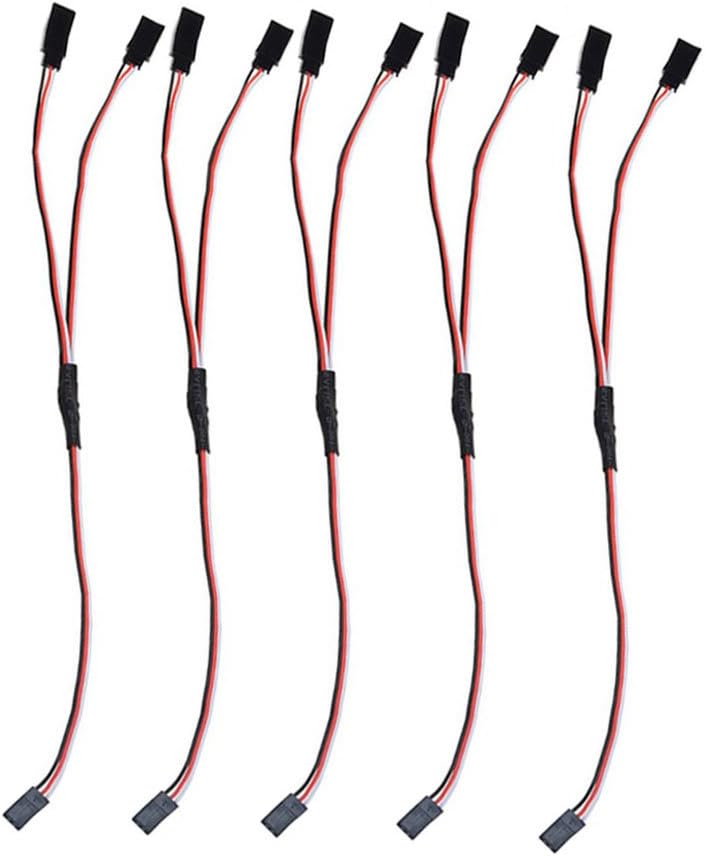 DYWISHKEY 30cm Servo Remote Control 1 to 2 Y Cables, Male to Female (5 PCS)