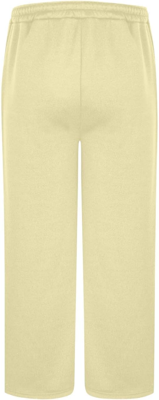 Casual Sweatpants for Men Wide Leg Open Bottom Elastic Waist Trousers Fashion Workout Drawstring Pants with Pockets