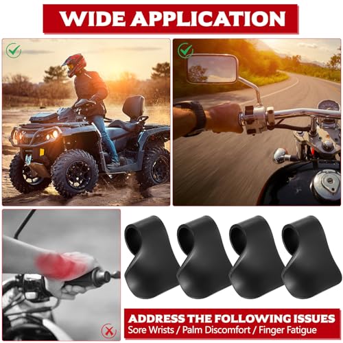 4 Stück Motorrad Gasgriff Hilfe, Tempomat Motorräder Daumenstütze, Motorrad Gasgriffhilfe Gasgriffassistent für Meisten Motorradgriffe, Klemmbereich 30-35 mm, Motorrad Zubehör Accessoires